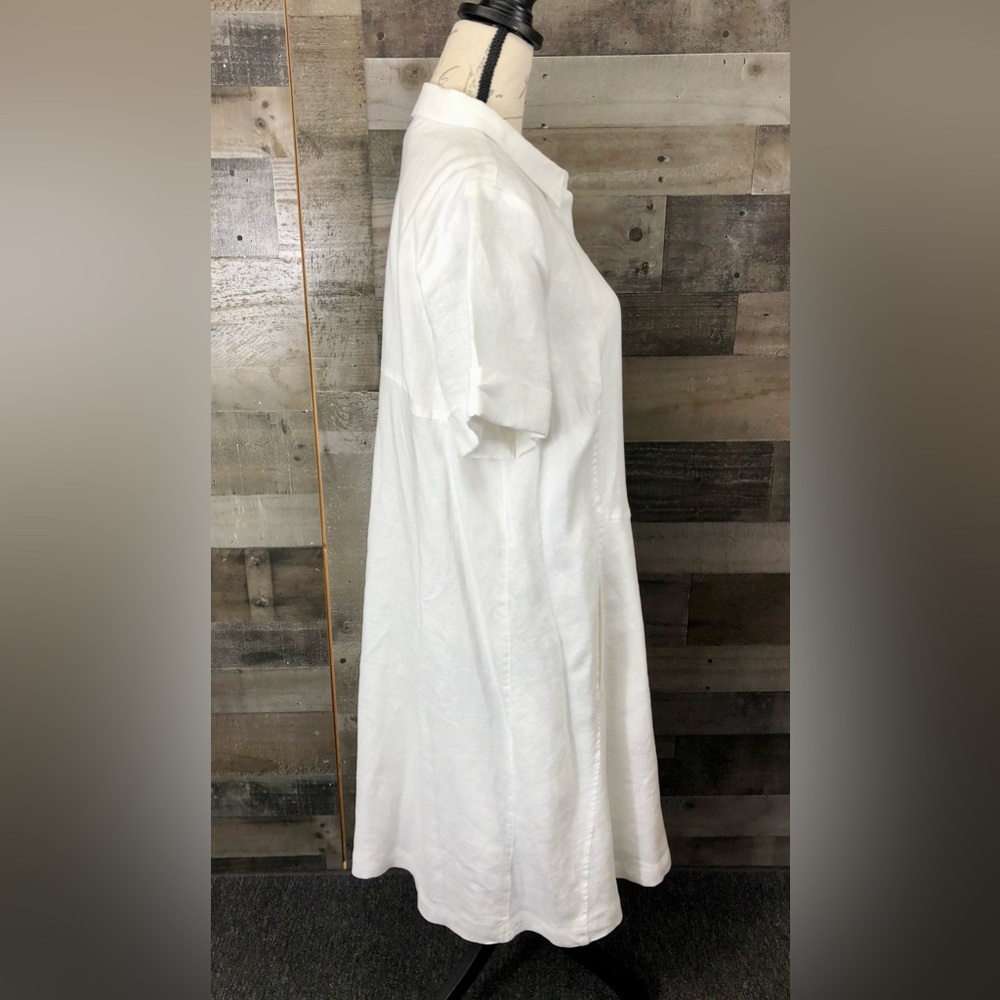 J. Jill White Linen Shirt Dress - Picture 2 of 5